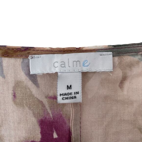 Calme by Johnny Was Button Raglan Floral Maxi Dress size medium Purple Pink - Picture 4 of 10